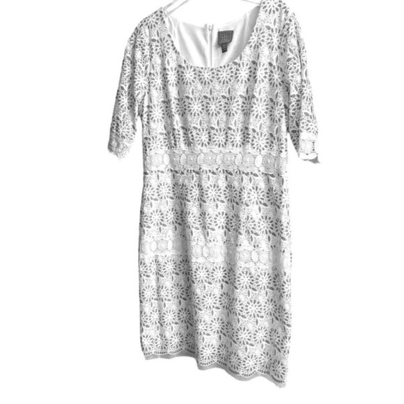 Rabbit Rabbit Rabbit Women's White and Sky Blue Laced Dress Size 16 Sku 2292 - Picture 12 of 16